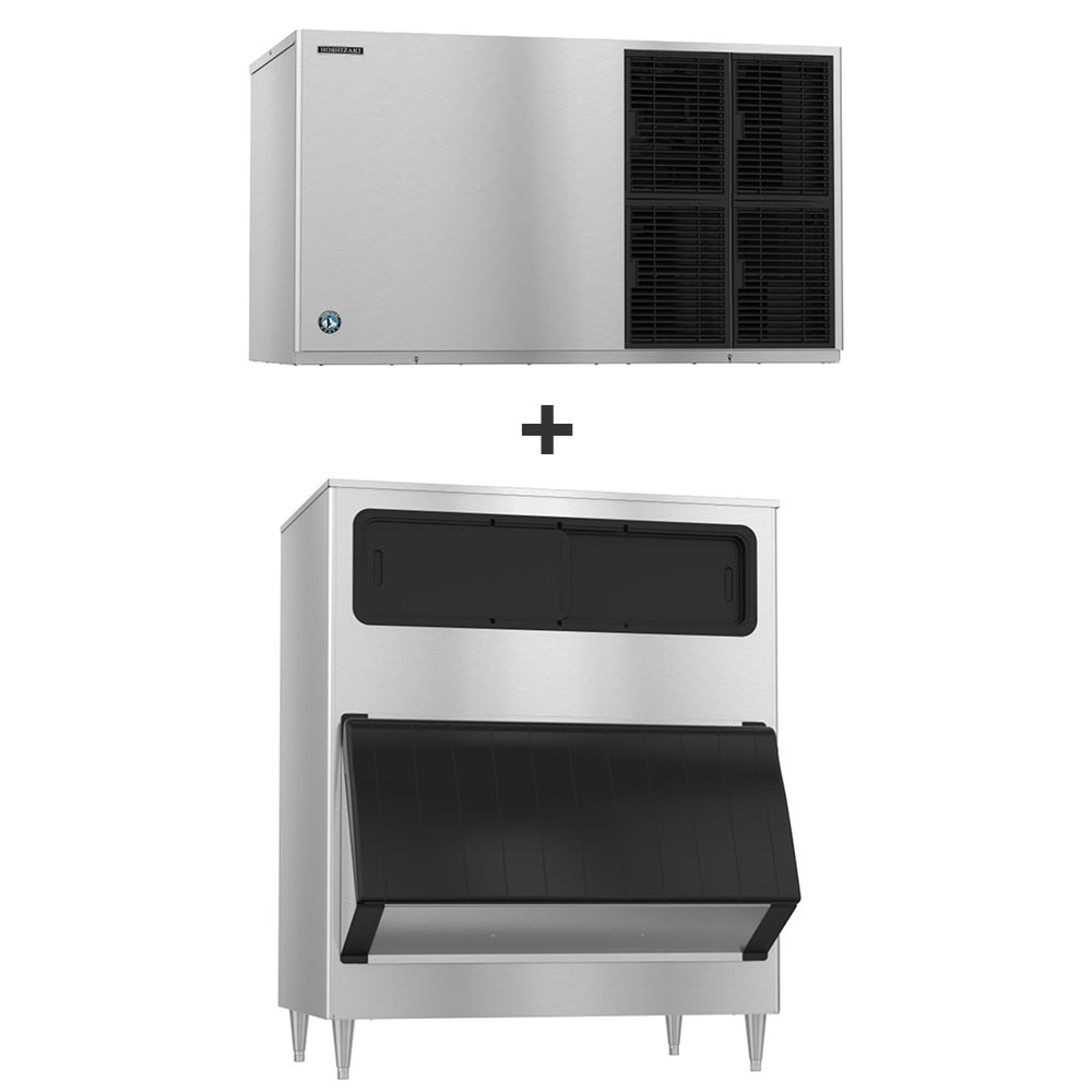 440-KM1301SWJ3B1150 1360 lb KM Series Crescent Cube Ice Machine w/ Bin - 1148 lb Storage, Water C...