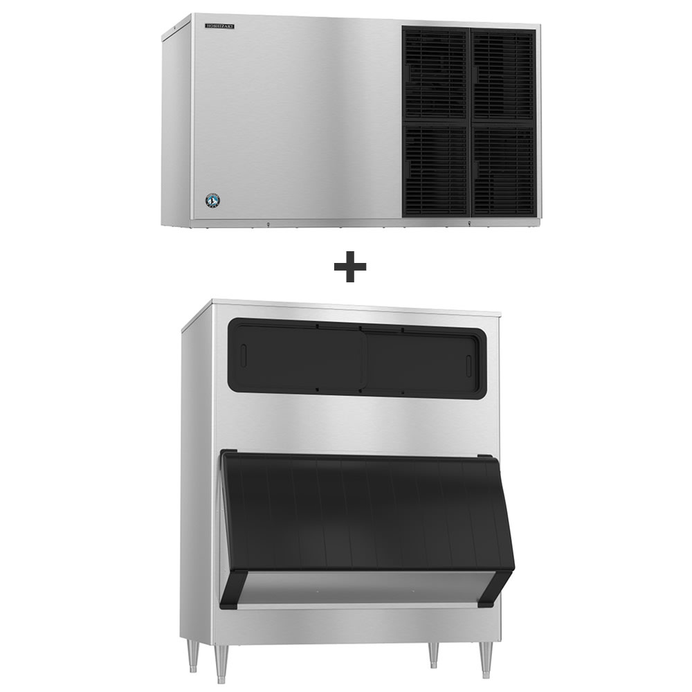 440-KM1601SAJB1150 1513 lb KM Series Crescent Cube Ice Machine w/ Bin - 1148 lb Storage, Air Cool...