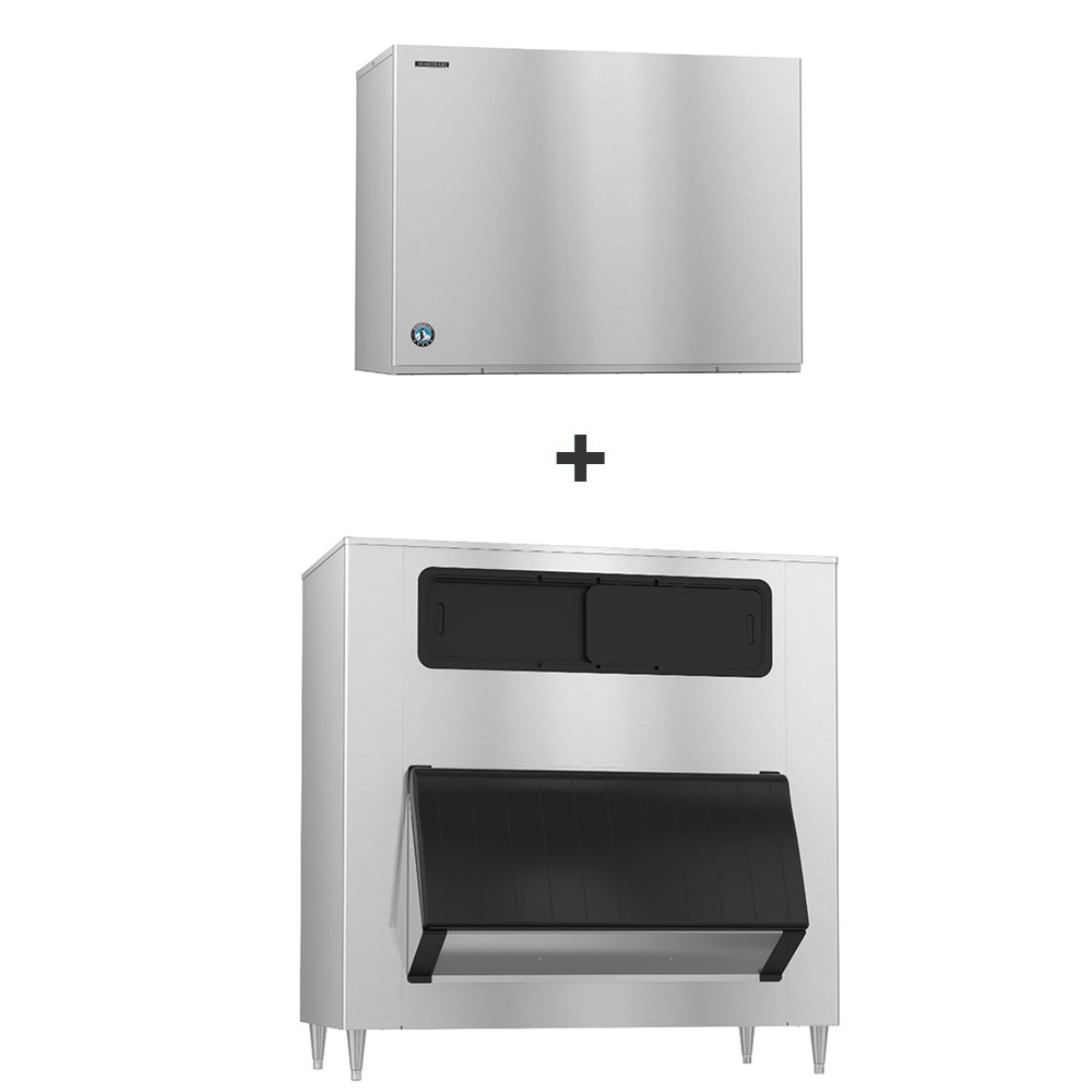 440-KM2200SWJ3B1500 2221 lb KM Series Crescent Cube Ice Machine w/ Bin - 1500 lb Storage, Water C...