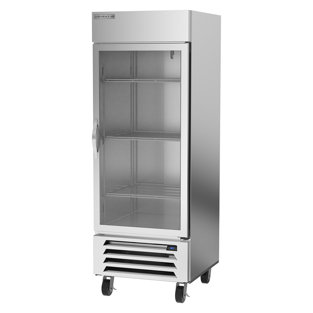 118-HBR27HC1G 30" One Section Reach In Refrigerator, (1) Right Hinge Glass Door, 115v