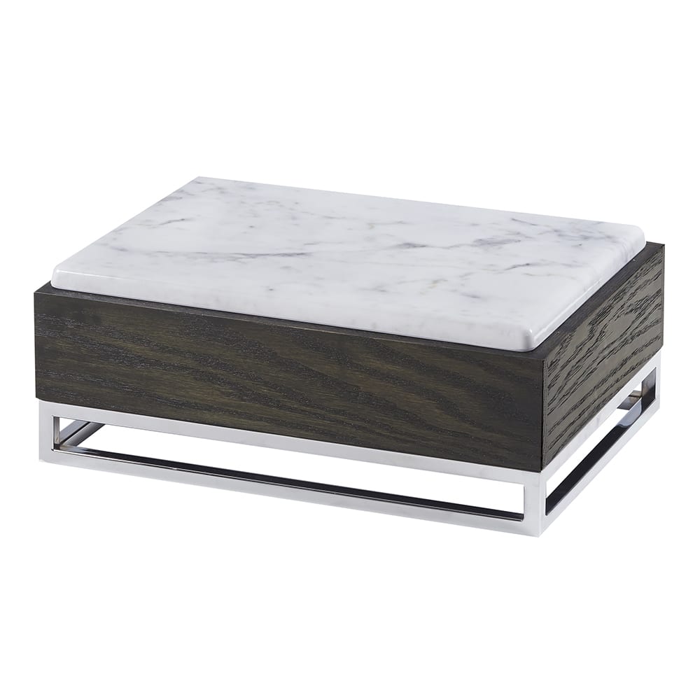 151-3822687 Rectangular Display Riser w/ Melamine Top, 15" x 11" x 6 1/4", Dark Gr...