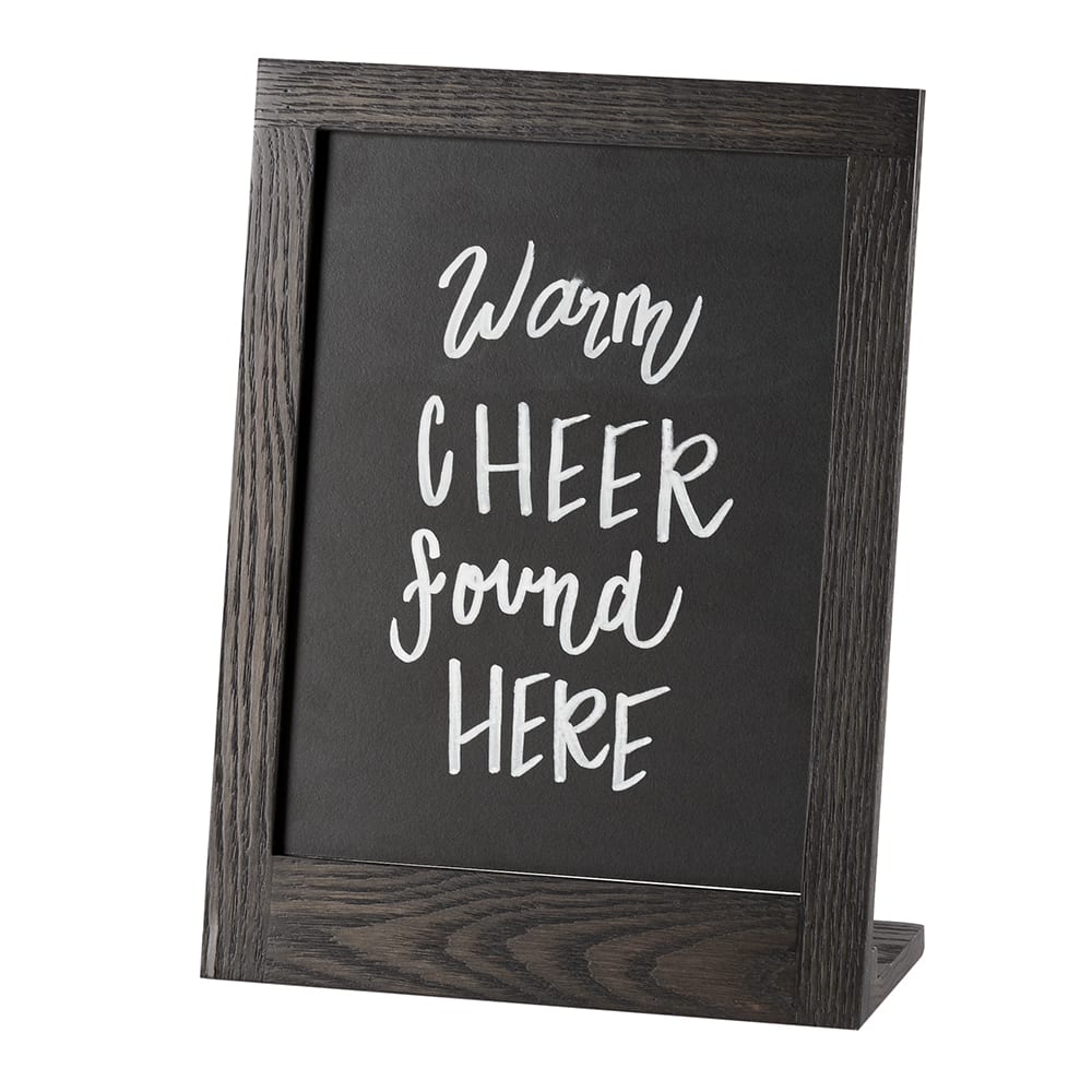 151-381881187 Chalkboard Sign - 10 3/10" W x 13 3/4"H, Oak Frame, Dark Gray
