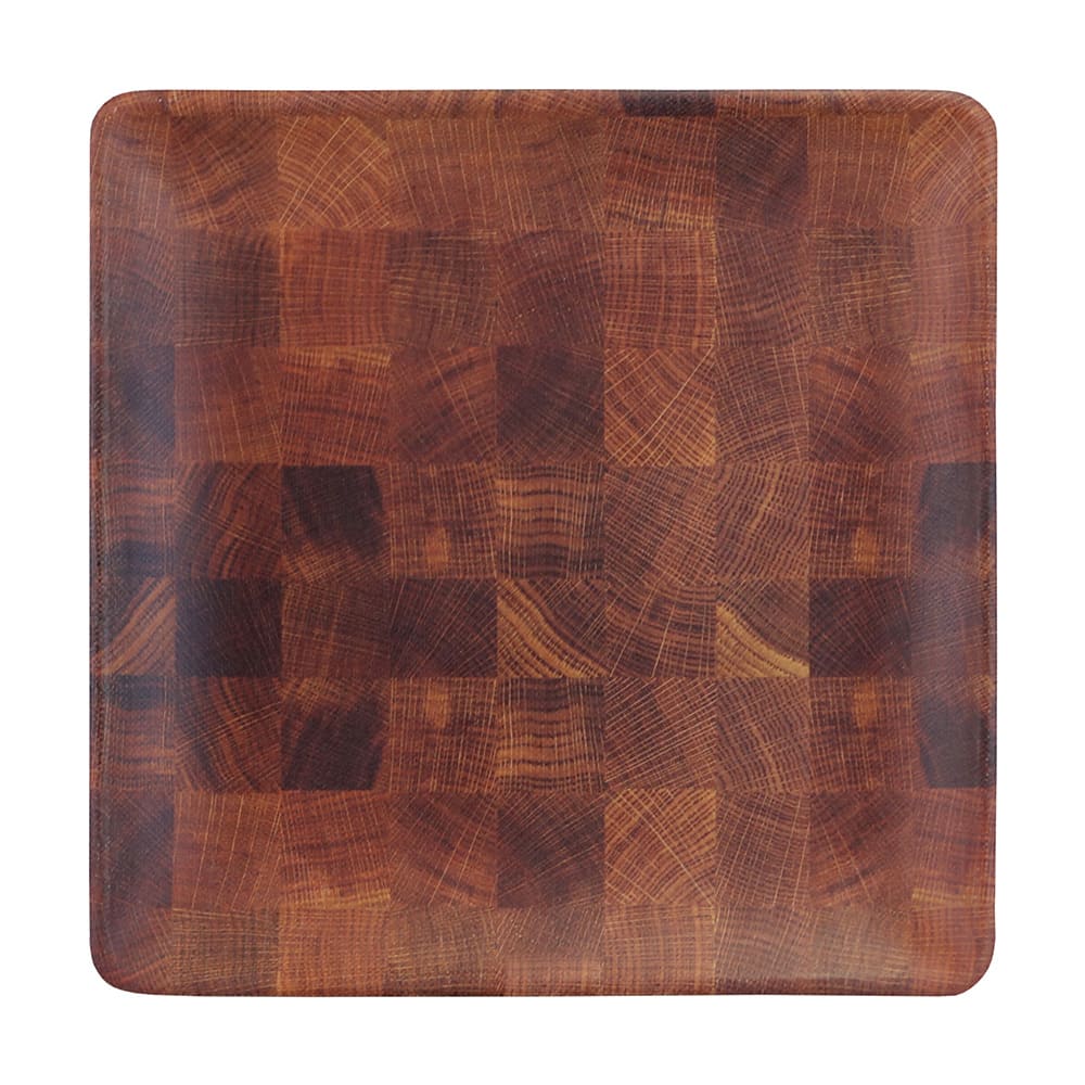 701-ECO66SQCK 6" Square Melamine Dessert Plate, Wood Pattern