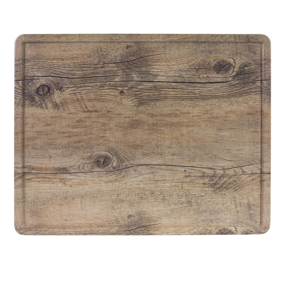 701-M1215RCFPDW Rectangular Fo Bwa Serving Board - 15" x 12", Melamine, Faux Driftwood