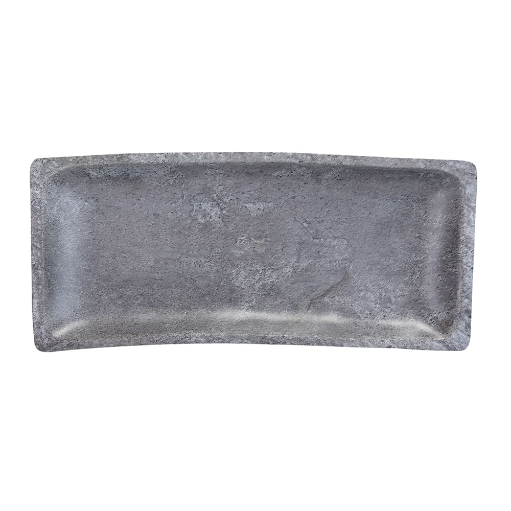 701-M1671RCCO 16 1/8" x 7" Rectangular Basalt Platter - Melamine, Coal