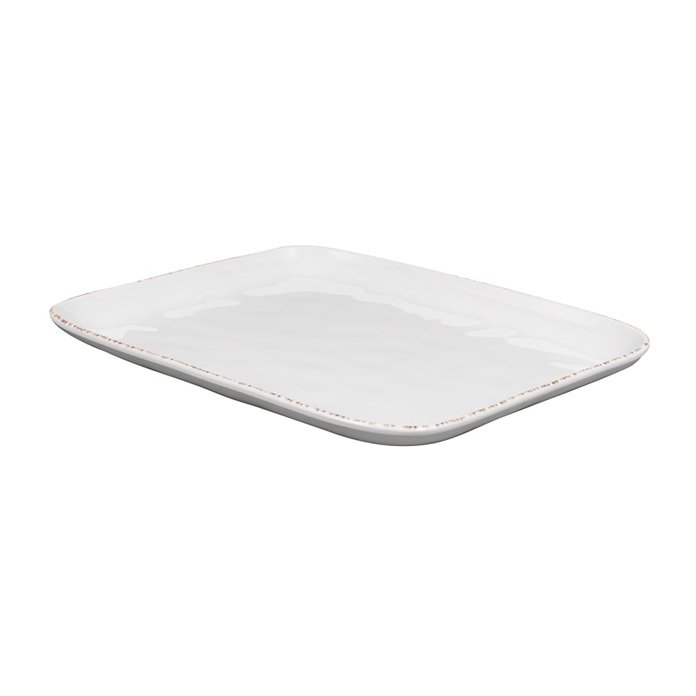 284-CS1412UM 14" x 11 1/2" Rectangular Uber Mill Platter - Melamine, Cream