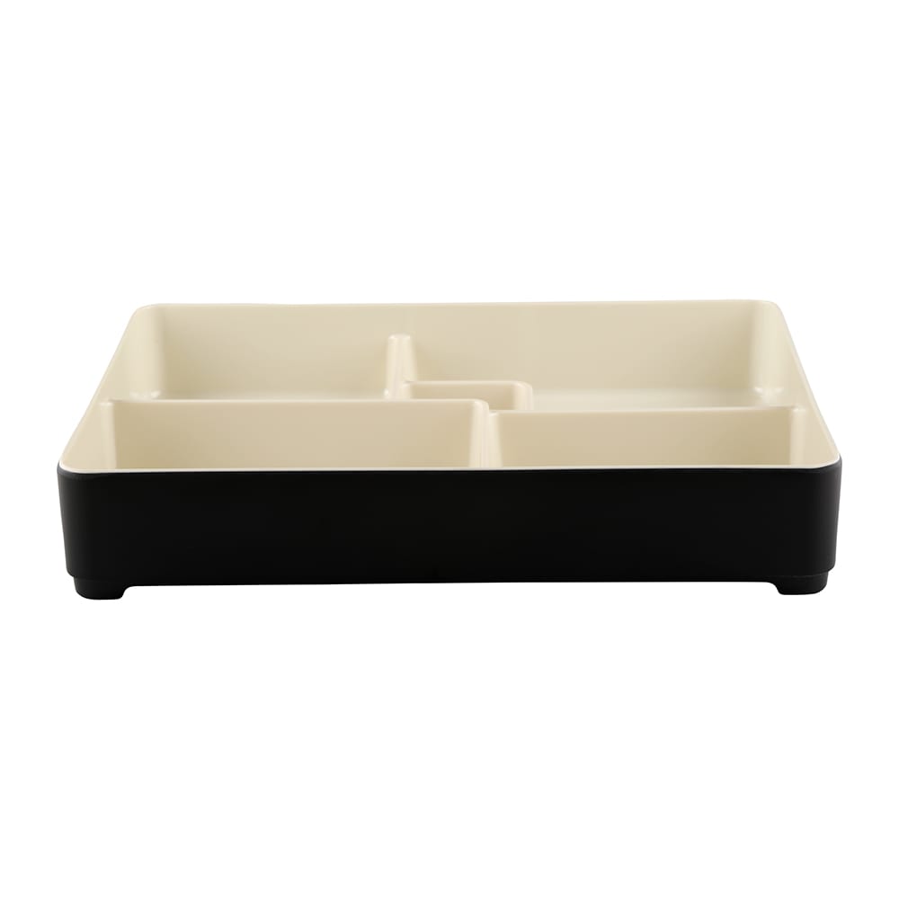 Elite Global Solutions JW11852T-ES Karma Bento Box - 10 3/4" x 8 3/8", Melamine, Ebony/Sand