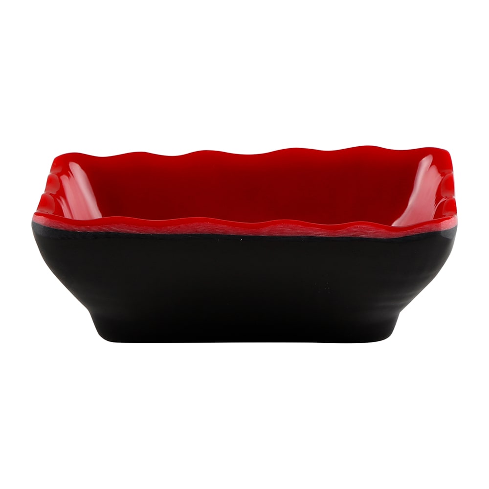 Elite Global Solutions JW3252T-BR 2 oz Melamine Sauce Dish - Melamine, Black/Red