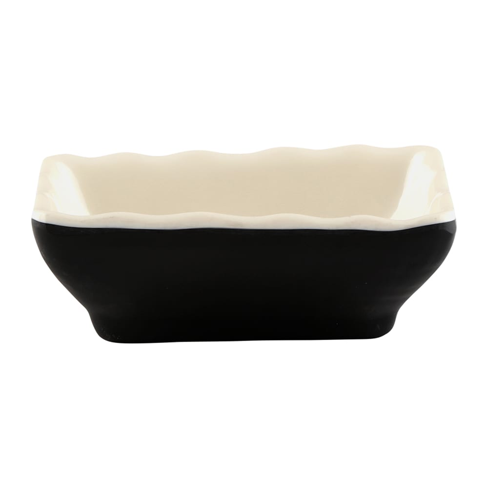 701-JW3252TES 2 oz Melamine Sauce Dish - Melamine, Ebony/Sand
