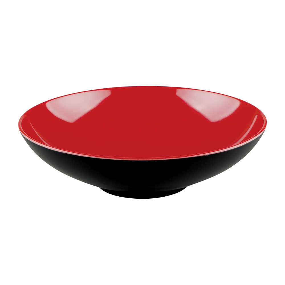 701-JW92TBR 44 oz Round Melamine Bowl, Black/Red