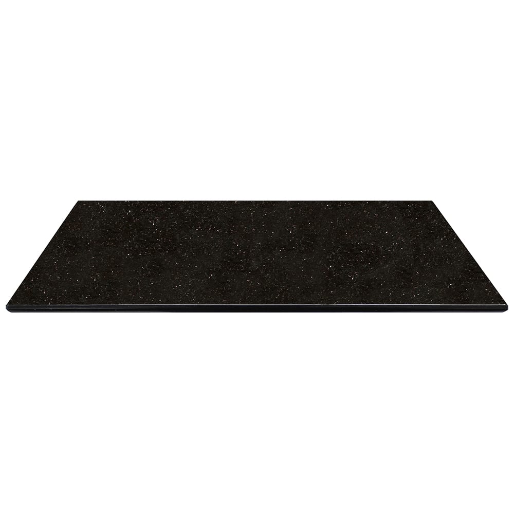 628-G20630X48 30" x 48" Rectangular Granite Table Top - Indoor/Outdoor, Black Galaxy