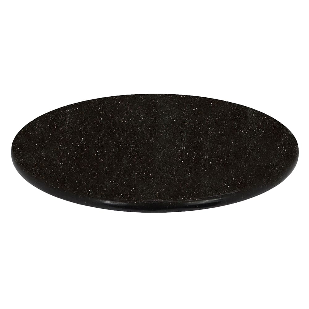 628-G20624RD 24" Round Granite Table Top - Indoor/Outdoor, Black Galaxy