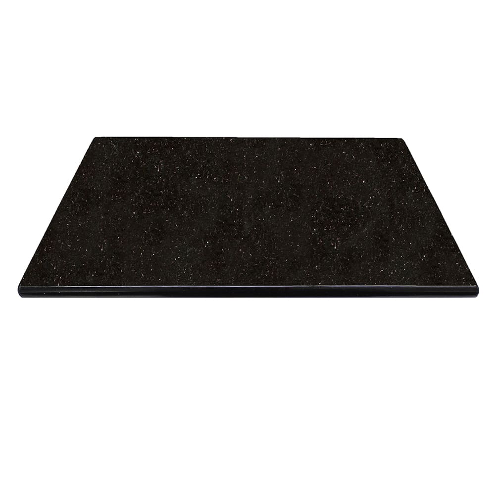 628-G20636X36 36" Square Granite Table Top - Indoor/Outdoor, Black Galaxy