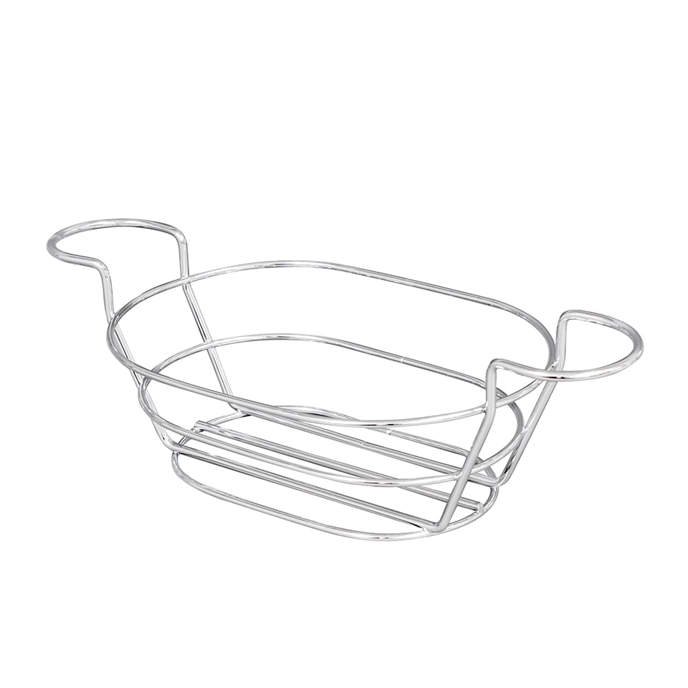 American Metalcraft BSKC69 Oval Wire Basket w/ Ramekin Holder, 6x9", Chrome