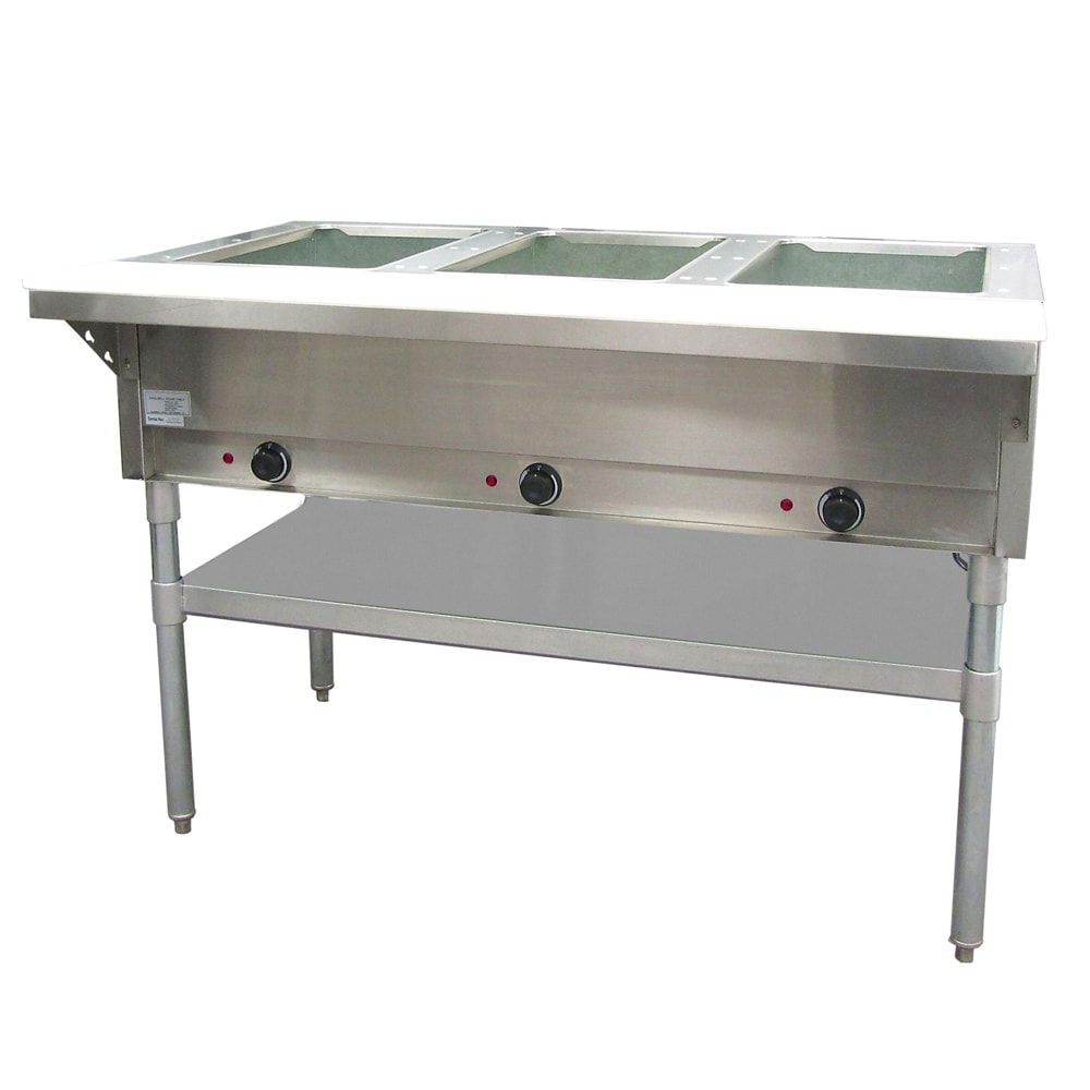 Adcraft ST-120/3 48 1/2" Hot Food Table w/ (3) Wells & Cutting Board, 120v