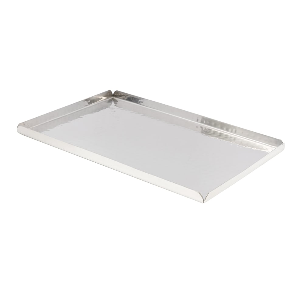 166-HMST12 Rectangular Tray - 12x8 1/4" Hammered-Finish Stainless