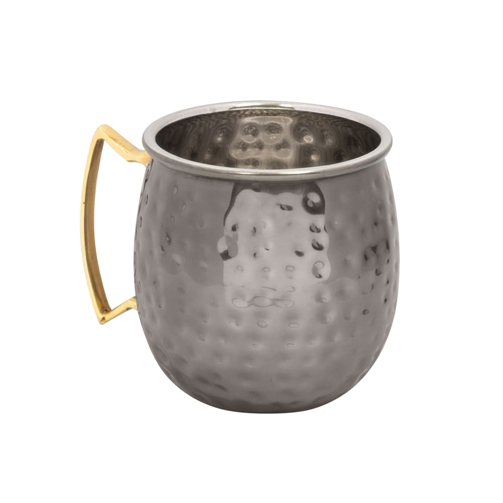 166-BM16H 16 oz Moscow Mule Mug - Black Hammered, Stainless