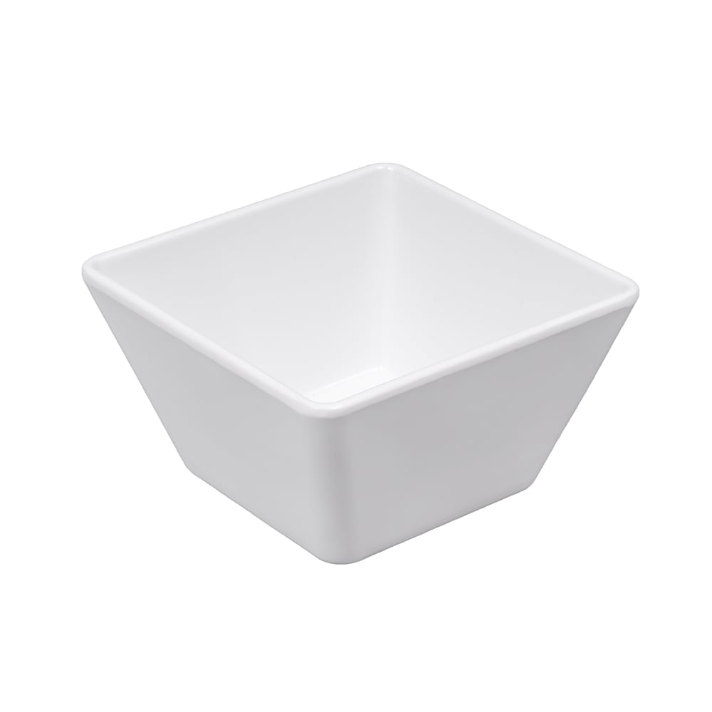 166-MELSQ53 23 oz Square Melamine Serving Bowl, White