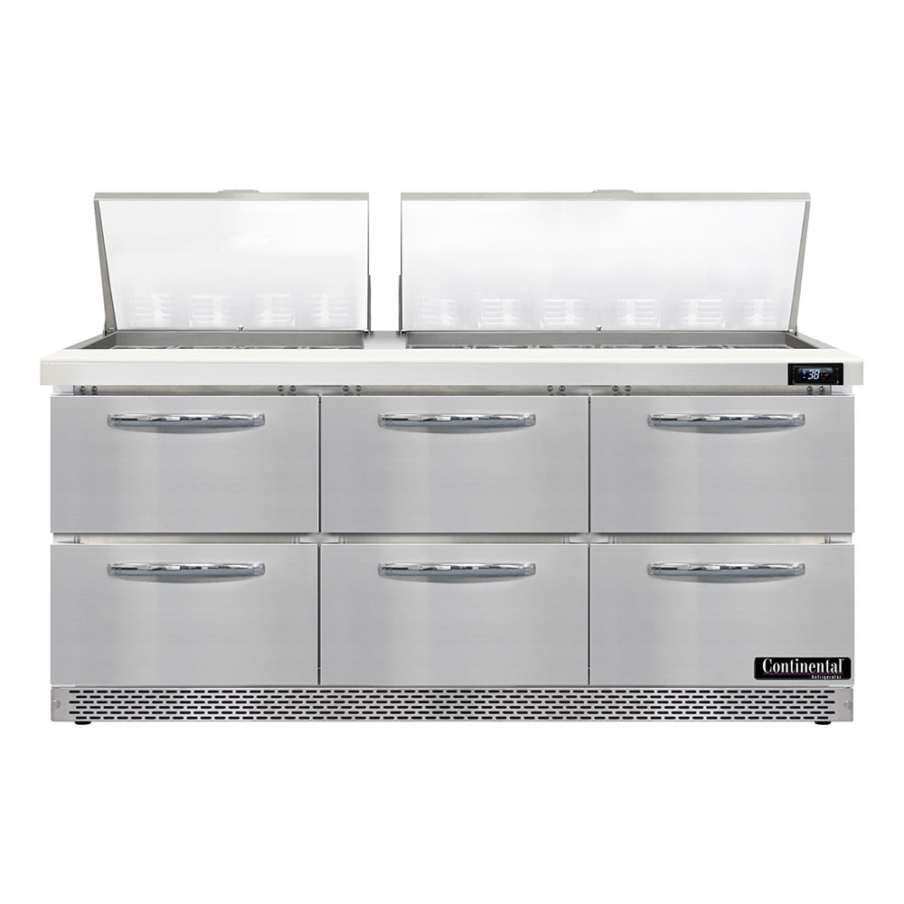 160-D72N30MFBD 72" Designer Line Sandwich/Salad Prep Table w/ Refrigerated Base, 115v