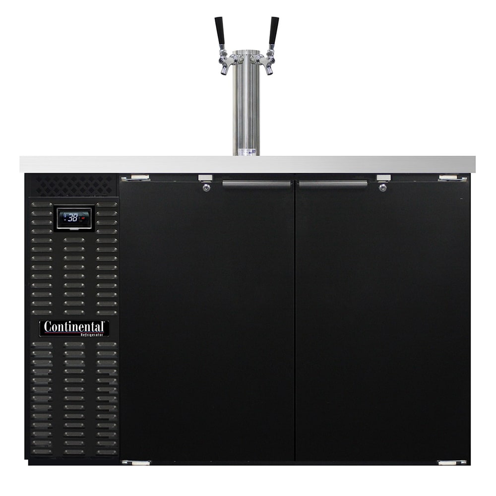 160-KC50N 50" Kegerator Beer Dispenser w/ (2) Keg Capacity - (1) Column, Black, 115v