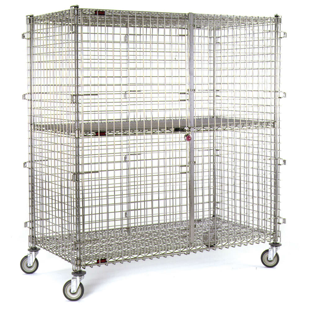 241-CSC2460 63 1/4" Mobile Security Cage - 27 1/4"W, Chrome