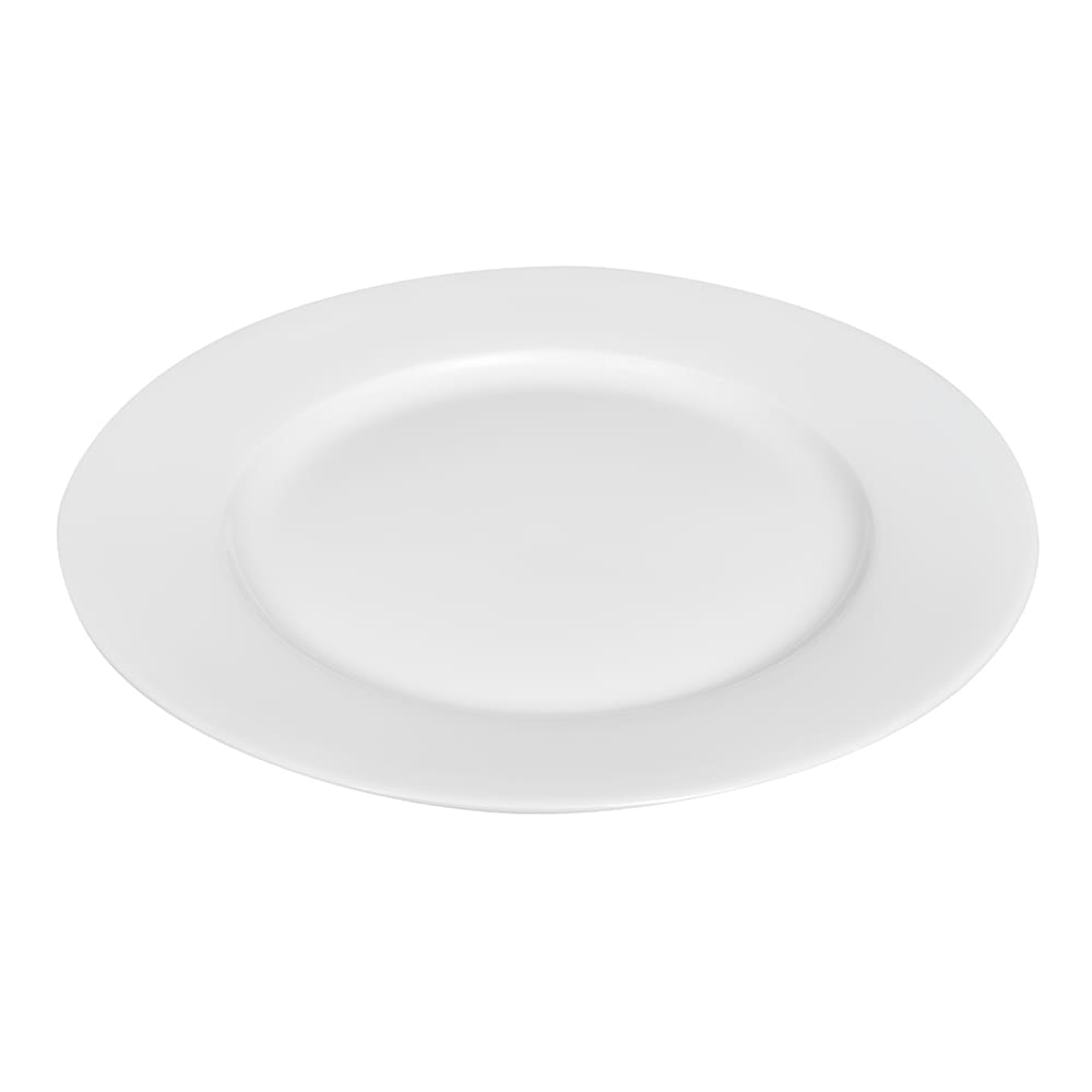 CAC UVS-16 10 1/2" Round Universal Plate - Porcelain, Super White