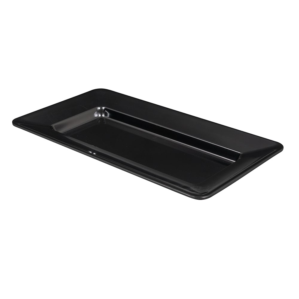 284-ML10BK 15" x 8" Rectangular Milano Plate - Melamine, Black