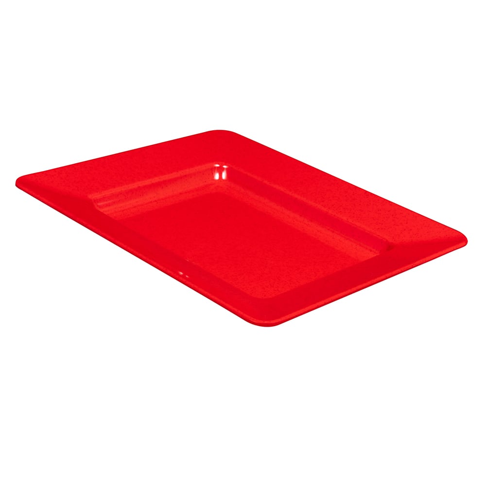 284-ML11RSP 12" x 10" Rectangular Red Sensation Plate - Melamine, Red