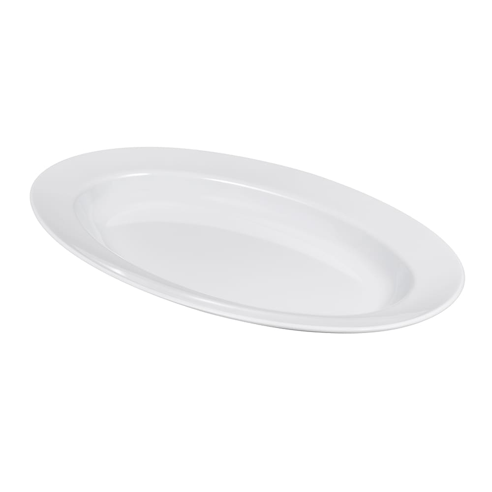 284-ML14W 17" x 12" Oval Milano Platter - Melamine, White