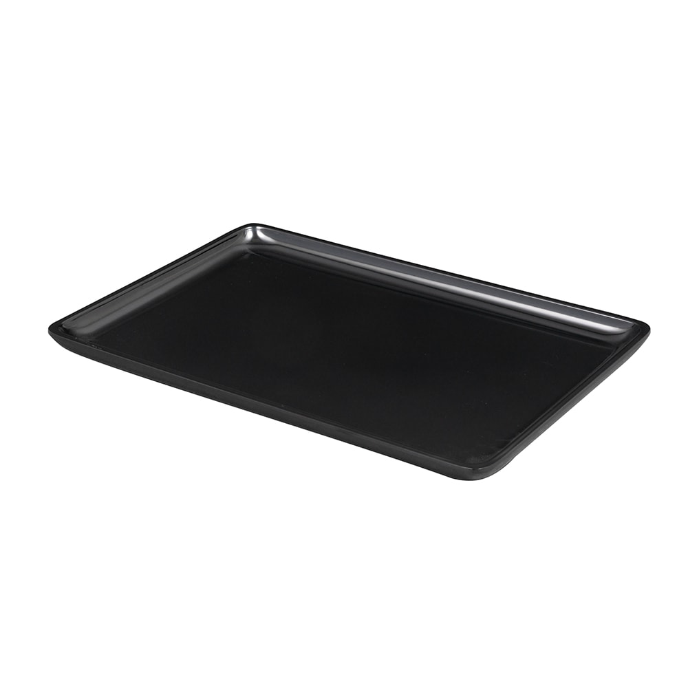 284-ML179BK 11 3/4" x 7 7/8" Rectangular Bake & Brew Platter - Melamine, Black