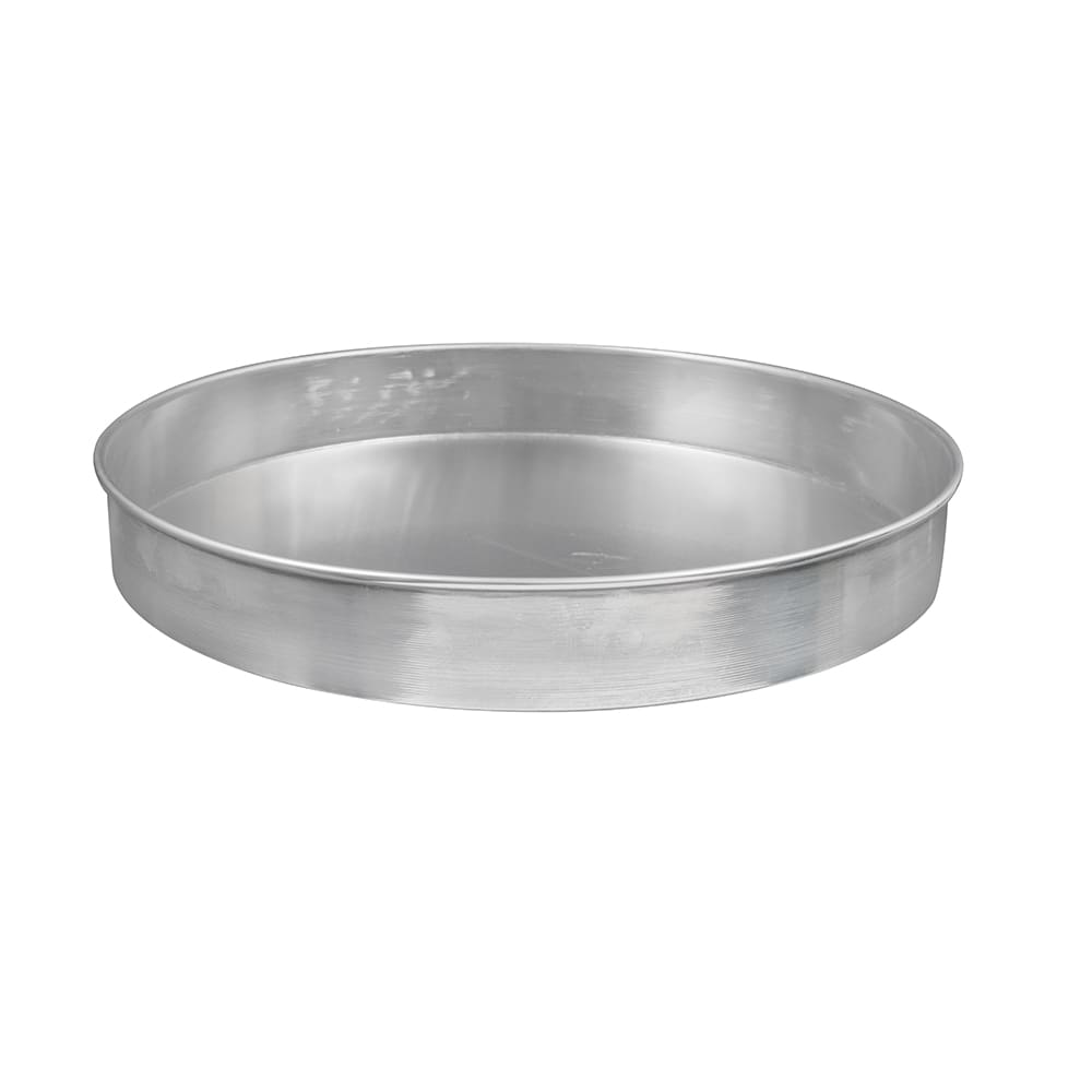 166-A80142 14" Straight Sided Pizza Pan, 2" Deep, Solid, Aluminum