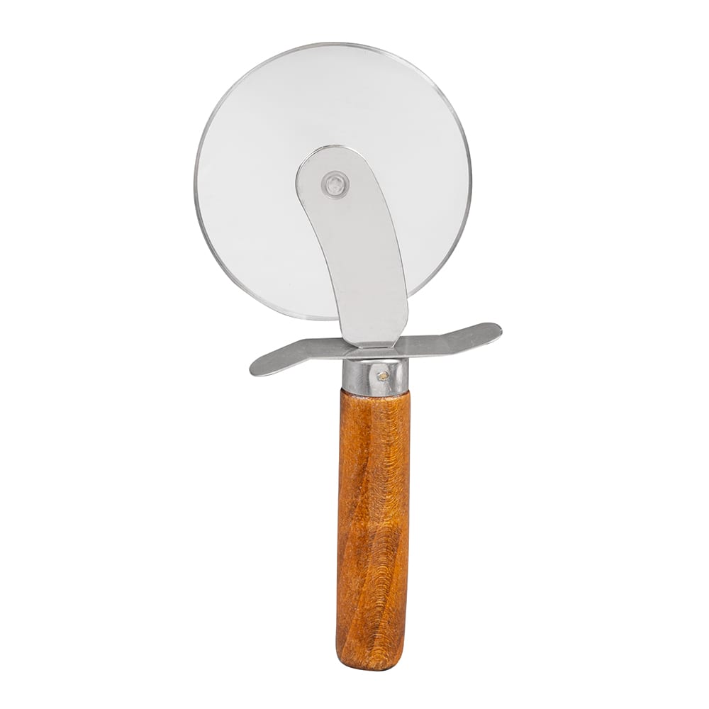 166-PC7400 4" Pizza Cutter w/ Wood Handle, Stainless Steel