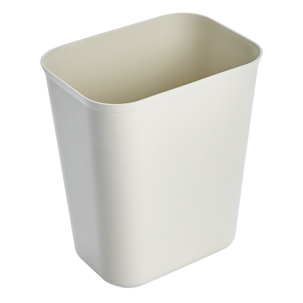 007-2540BE 7 qt Rectangle Waste Basket - Plastic, Beige