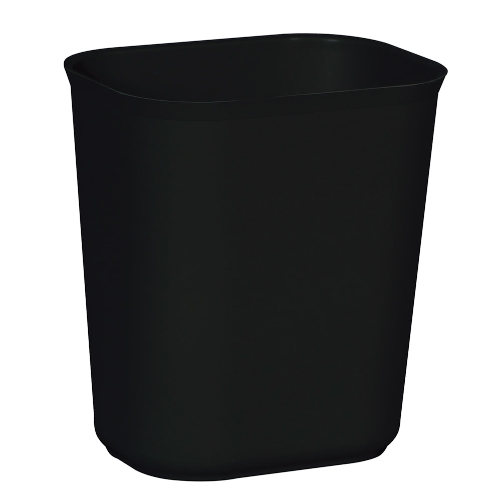 007-2541BK 14 qt Rectangle Waste Basket - Plastic, Black
