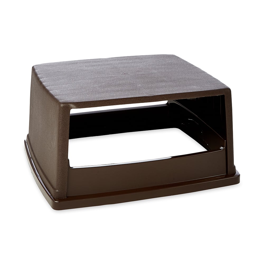 007-256VBR Square Dome Trash Can Lid - Plastic, Brown