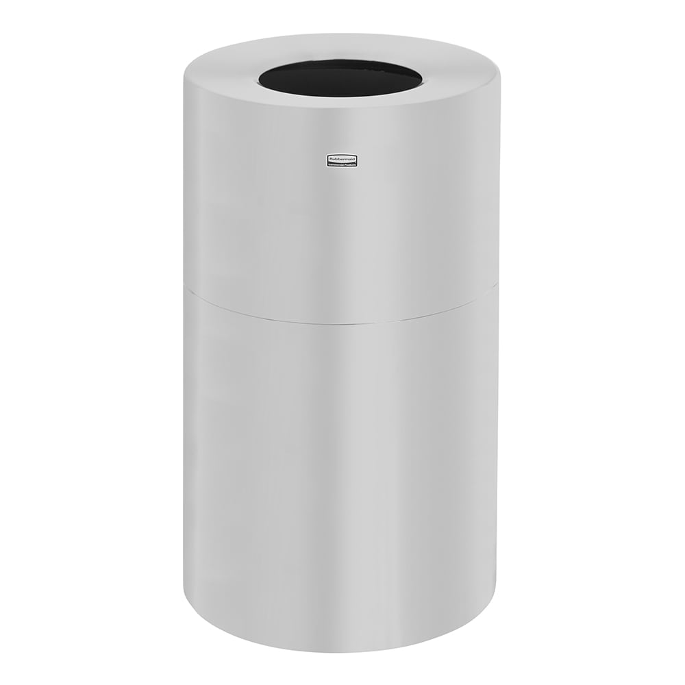 007-AOT35GLSA 21 gal Indoor Decorative Trash Can - Metal, Satin Aluminum