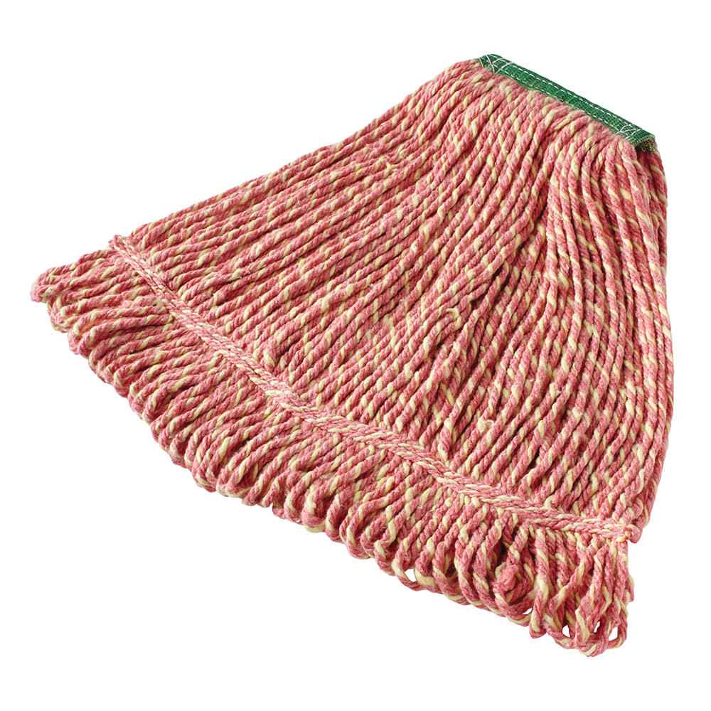 007-D21206R Medium Super Stitch® Wet Mop Head - 4 Ply Cotton/Synthetic Blend, 1" Headband, R...