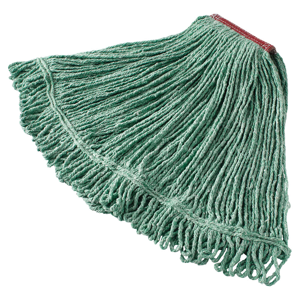 007-D21306GR Large Super Stitch® Mop Head - 4 Ply Cotton/Synthetic Blend, 1" Headband, Green