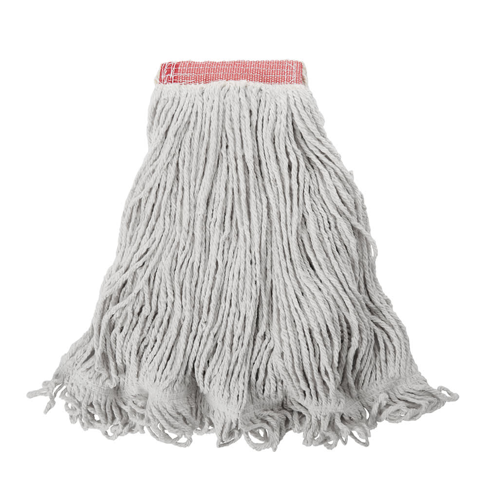 Super Stitch Finish Mops, Cotton/Synthetic, White, Large, 1-in. Blue Headband