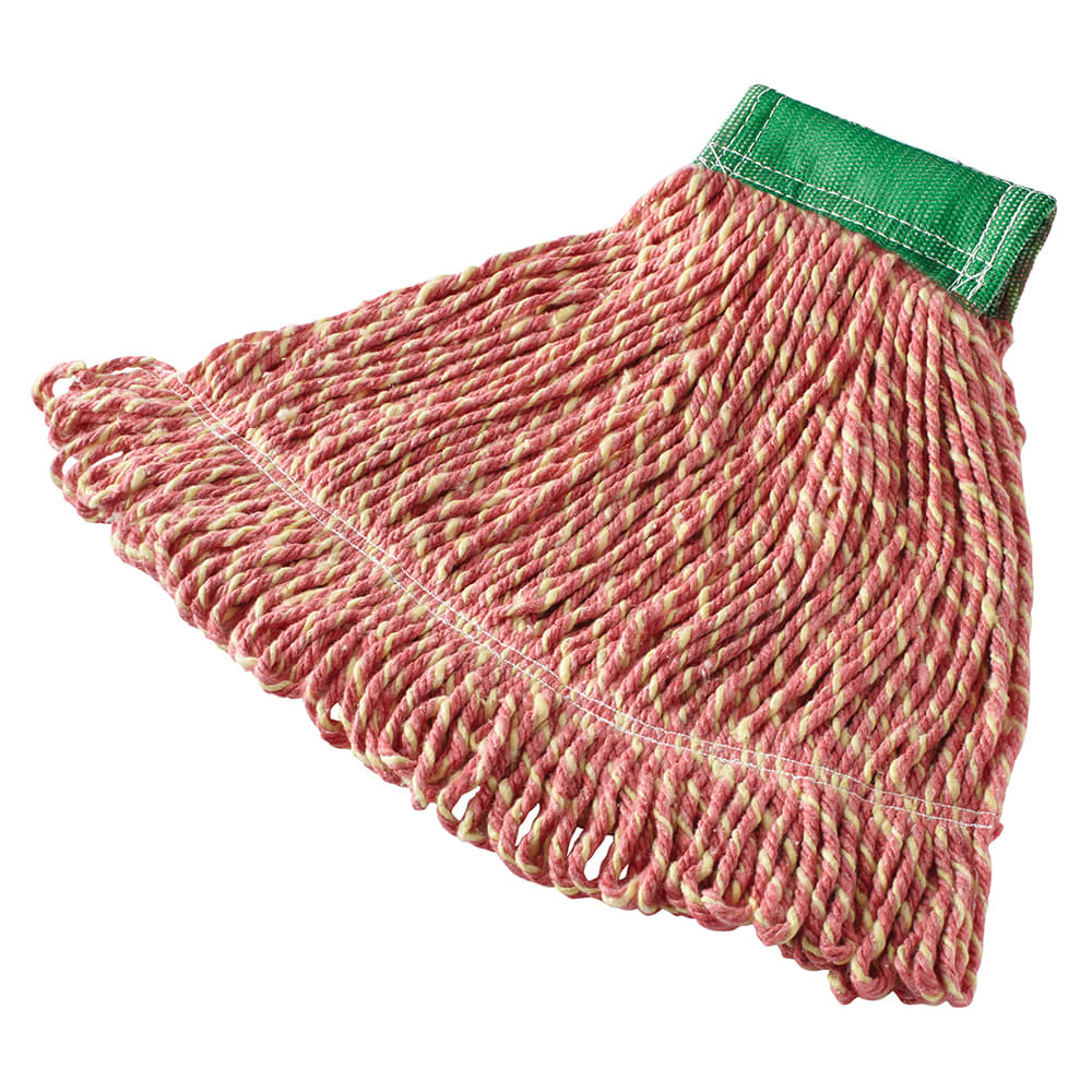 007-D25206R Medium Super Stitch® Mop Head - 4 Ply Cotton/Synthetic Blend, 5" Headband, Red