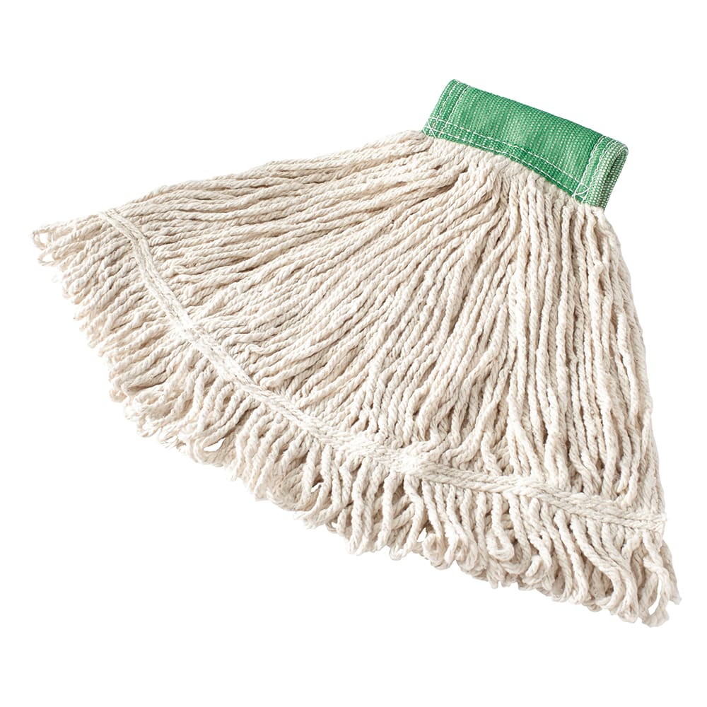 007-D25206W Medium Super Stitch Mop Head - 4 Ply Cotton/Synthetic, 5" Headband, White