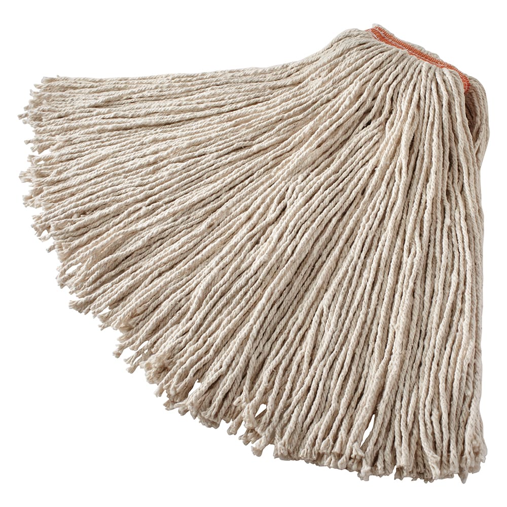 007-F119 32 oz Premium Mop Head - 1" Headband, 4 Ply Cotton, White