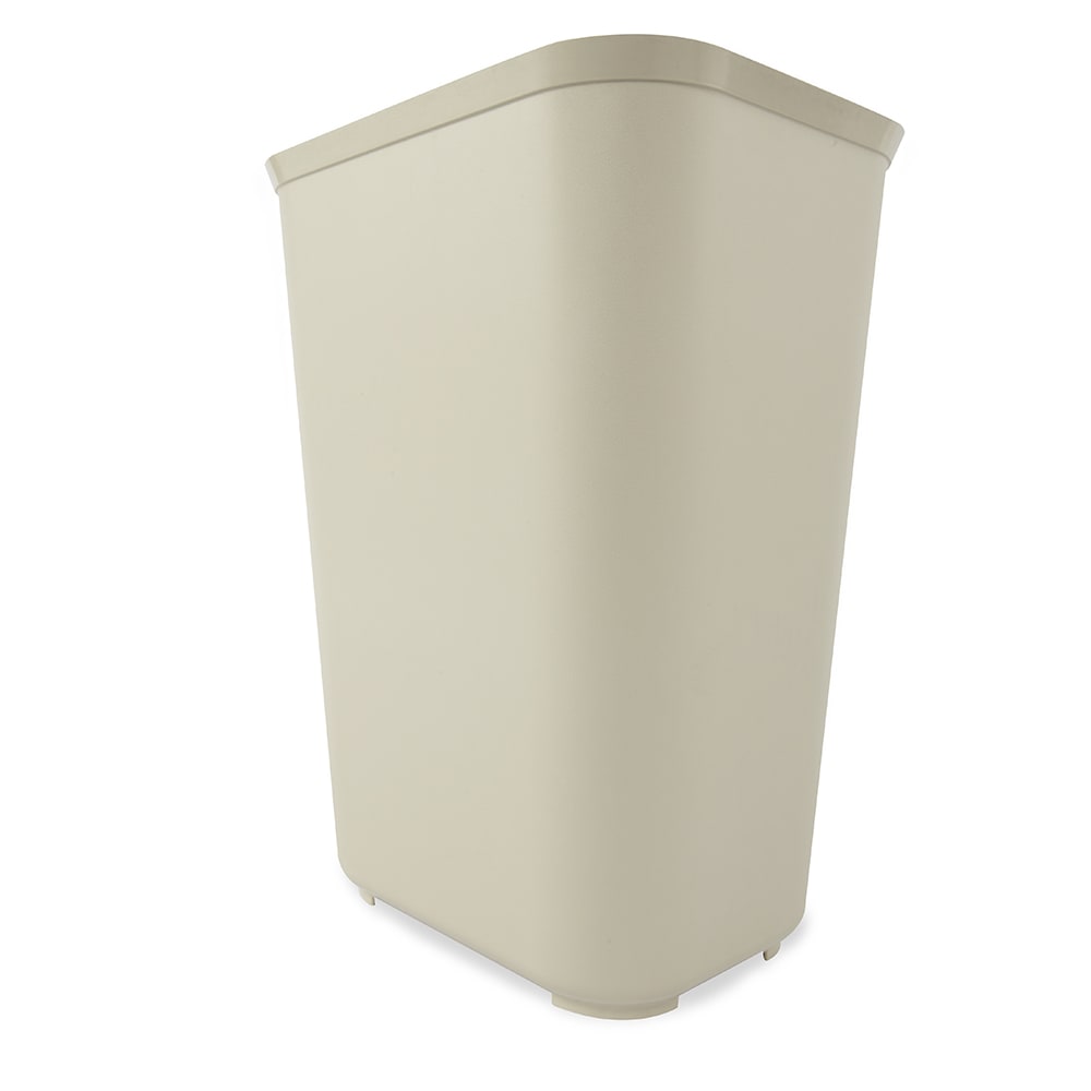 007-FG254400BEIG 40 qt Rectangle Waste Basket - Plastic, Beige