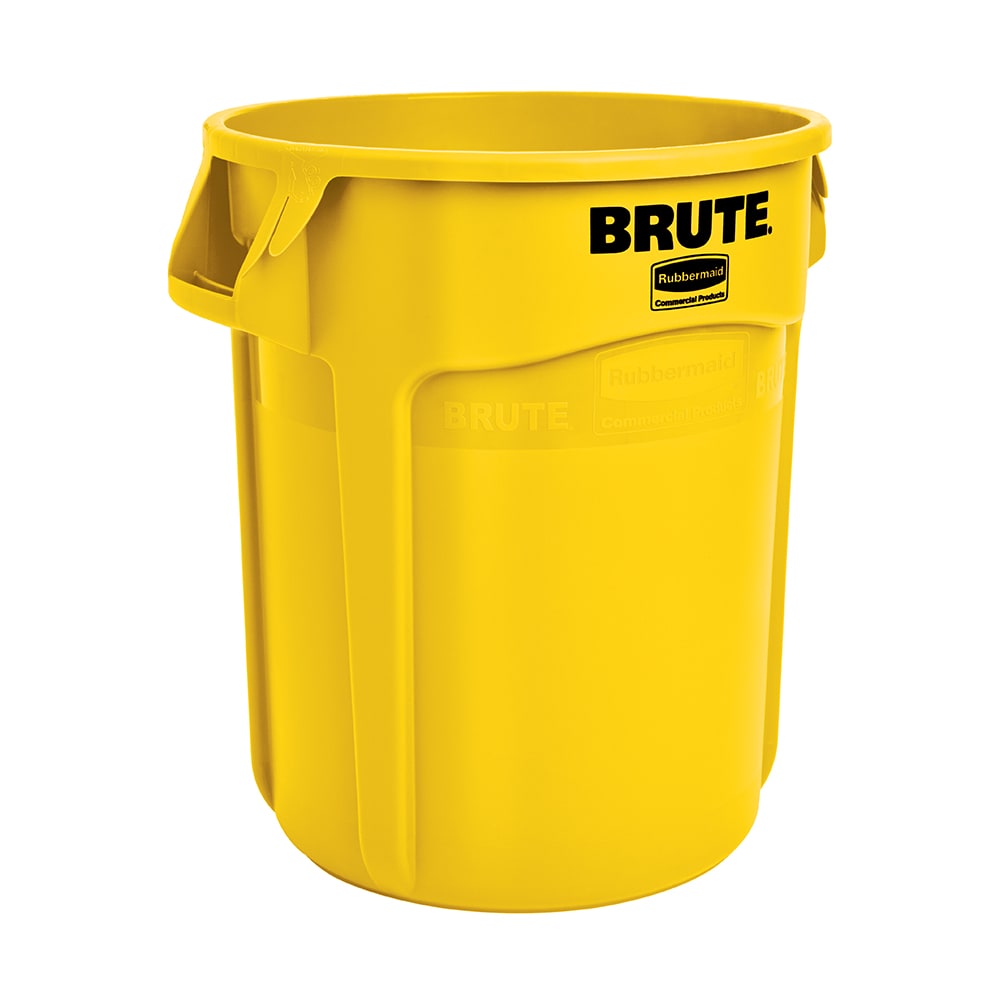 007-FG261000YEL 10 gallon Brute Trash Can - Plastic, Round