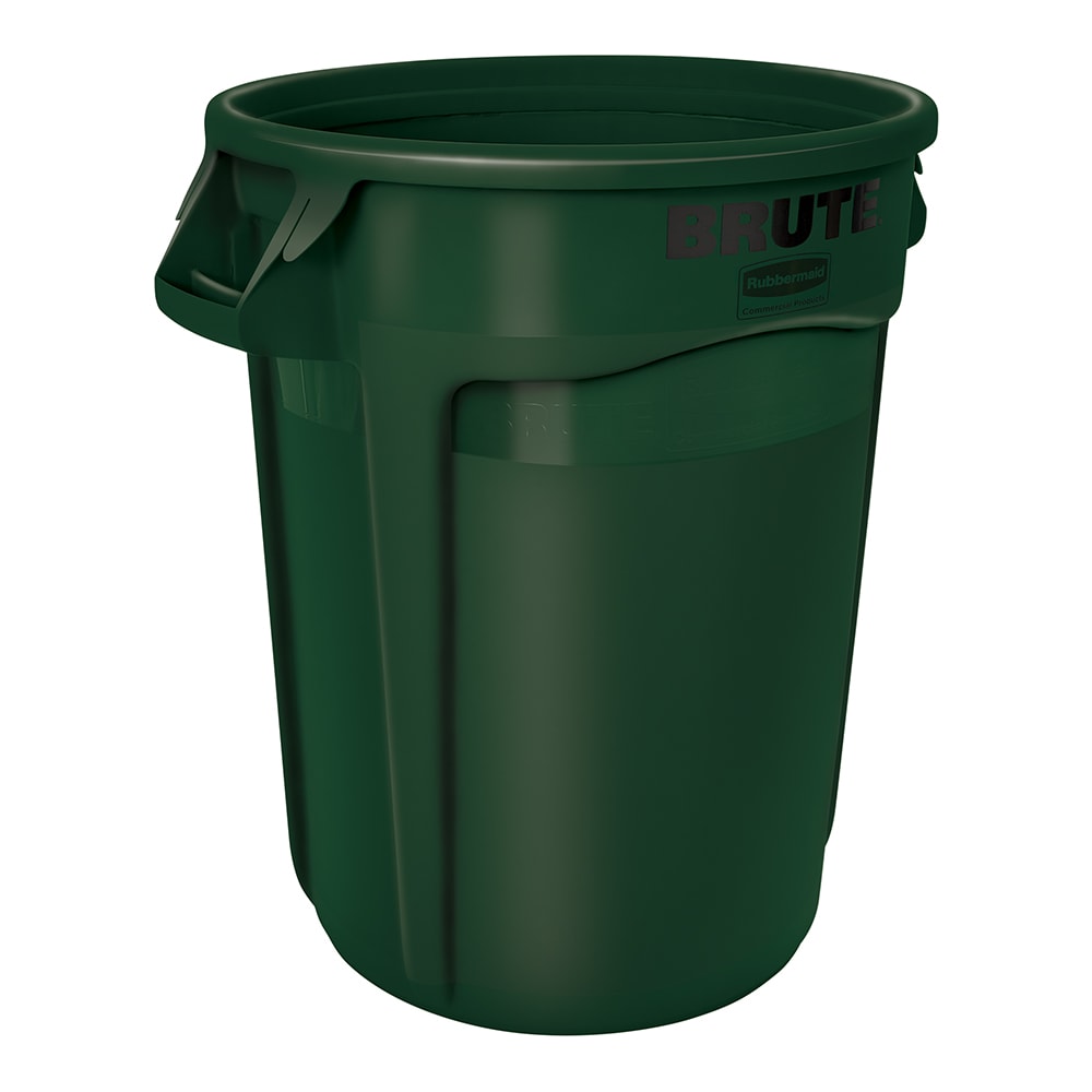 007-FG265500DGRN 55 gallon Brute Trash Can - Plastic, Round