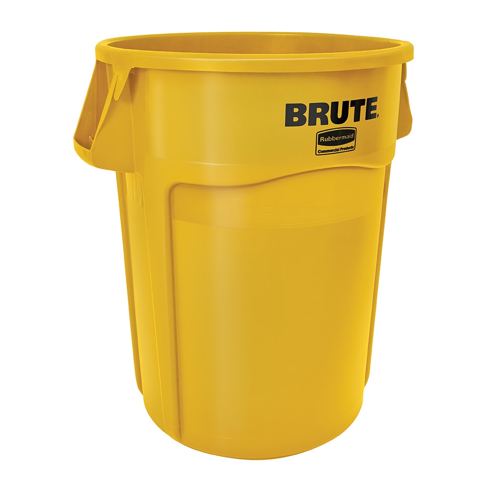 007-FG265500YEL 55 gallon Brute Trash Can - Plastic, Round