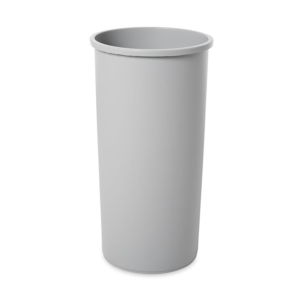 Rubbermaid 21 gal. Untouchable Waste Container, Half-Round, Plastic, Gray