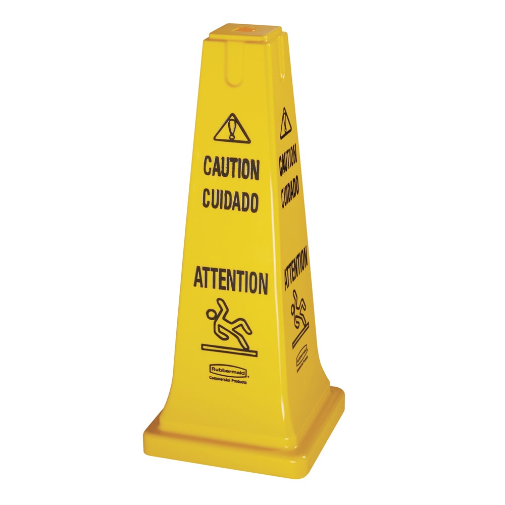007-6277 Safety Cone - "Caution" Multi-Lingual, Yellow