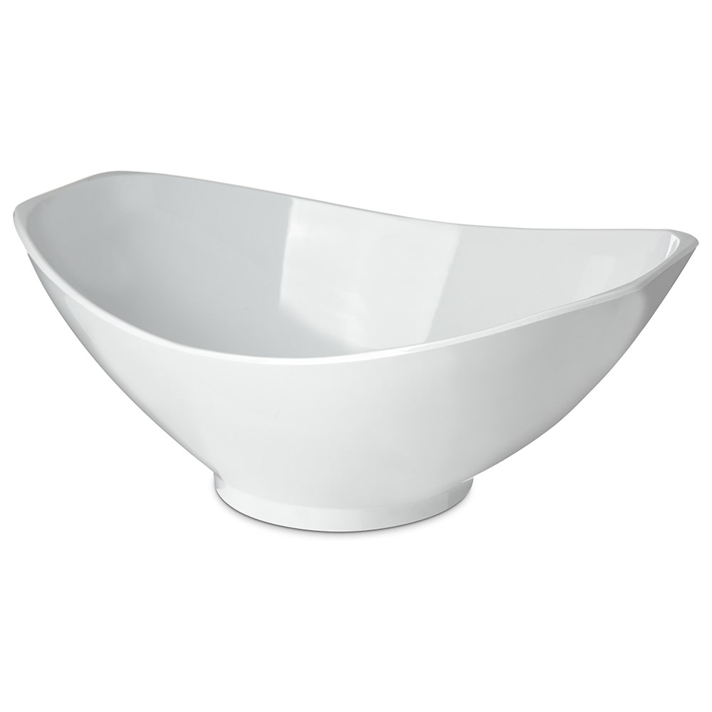 028-041102 3 3/10 qt Oval Footed Scoop Bowl, Plastic, White