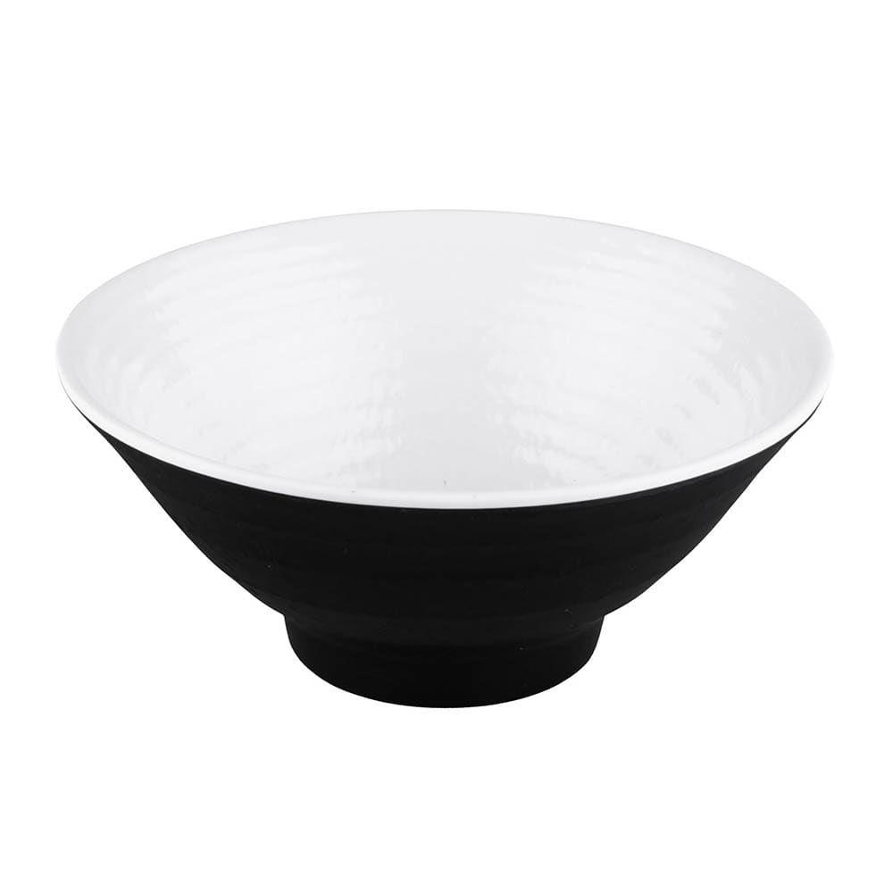 701-D1005RRBW 14 oz Round Melamine Bowl, Black/White